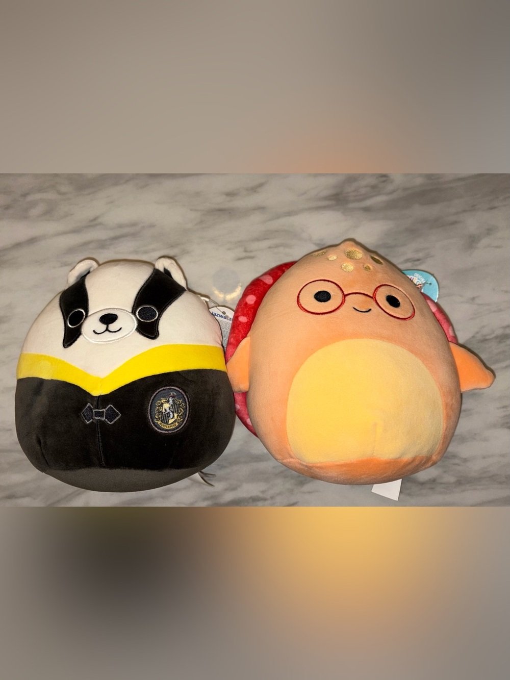 NWT Squishmallows Plush Lot of 2 Caine & Harry Potter Hufflepuff Badger